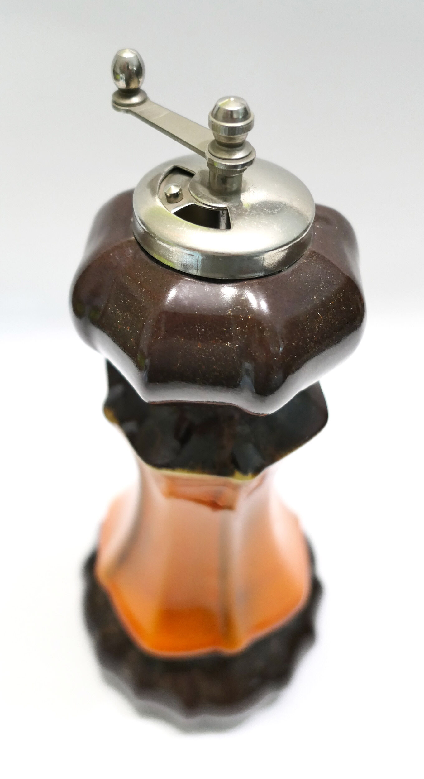 Rare ceramic pepper mill type Vallauris annés 60-70 orange