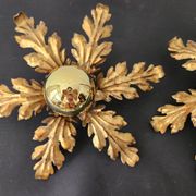 Gilded hand-forged Florentine wall lamp Hans Kögl style, Italy