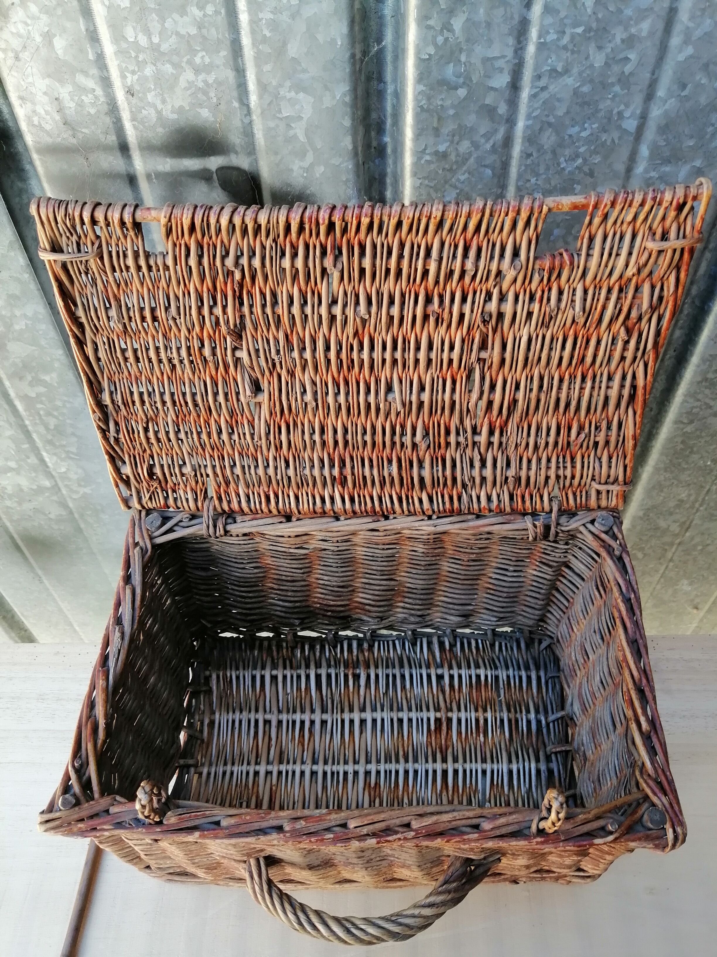 Vintage wicker travel basket