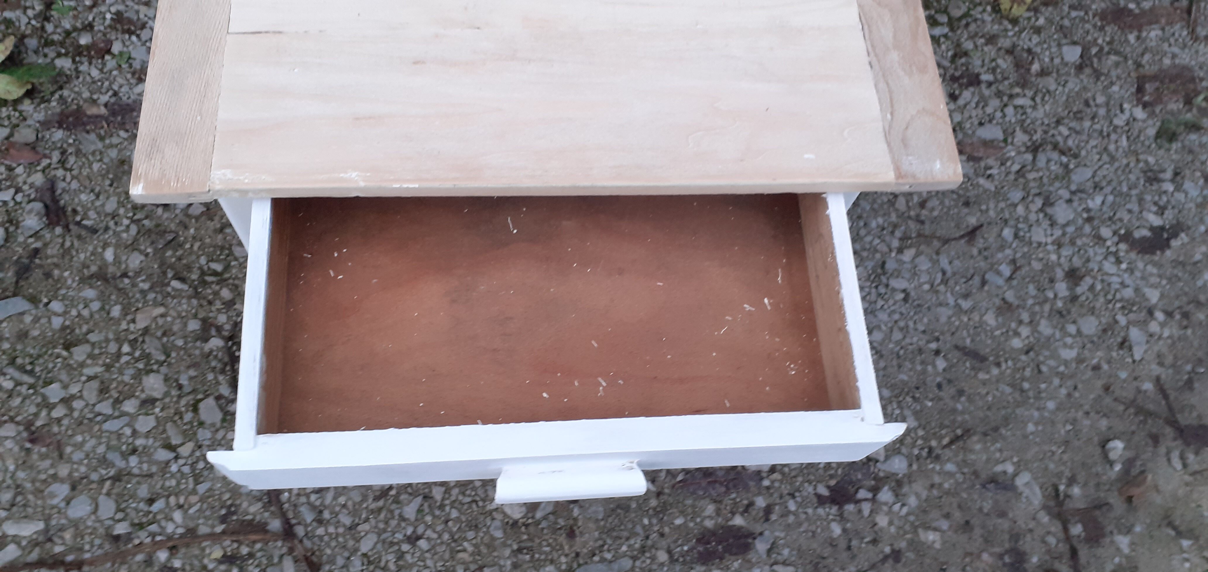 Parisian sideboard 1 door 1 drawer white and raw wood