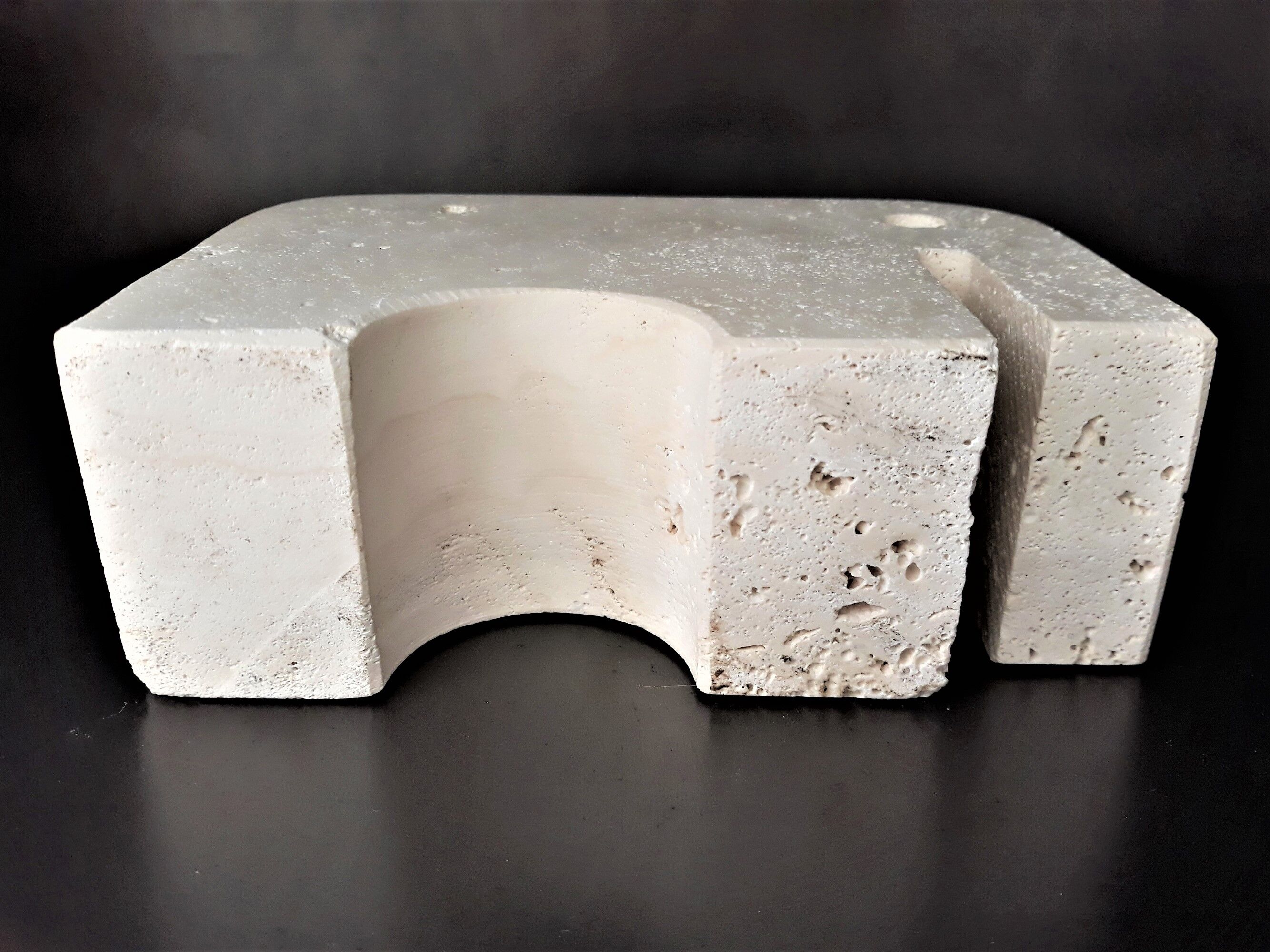 Pair of travertine bookends Fratelli Mannelli, 1970