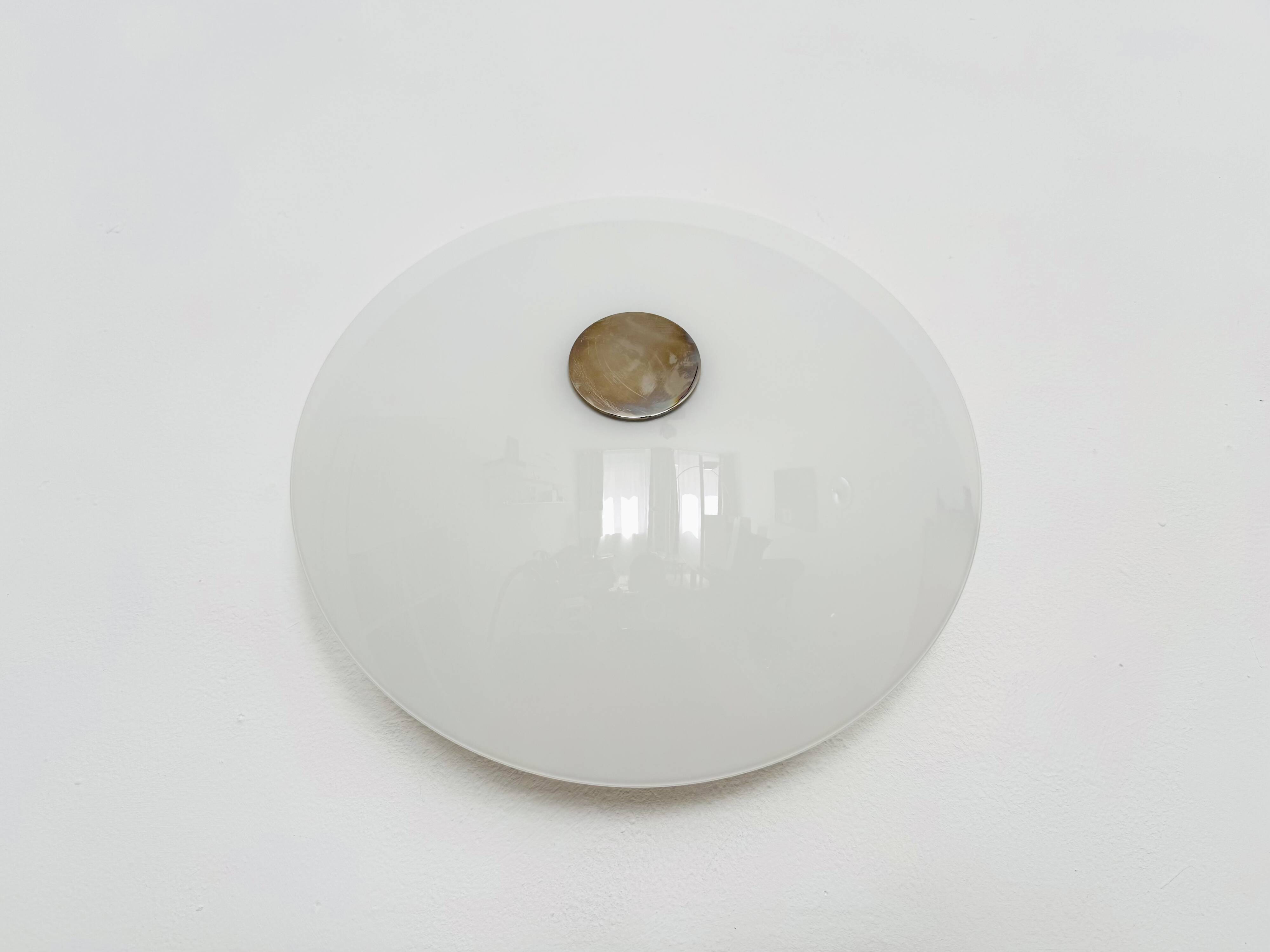 Applique, plafonnier Sela/Gela 40 en nickel plaqué, par Florian Schulz