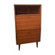 Vintage secretary with wooden compass feet with felling, shop window and closet