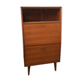Vintage secretary with wooden compass feet with felling, shop window and closet