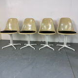 4 La Fonda fiberglass steel dining Chairs by Eames for Herman Miller