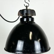 Industrial Bauhaus Black Enamel Pendant Lamp, 1930s