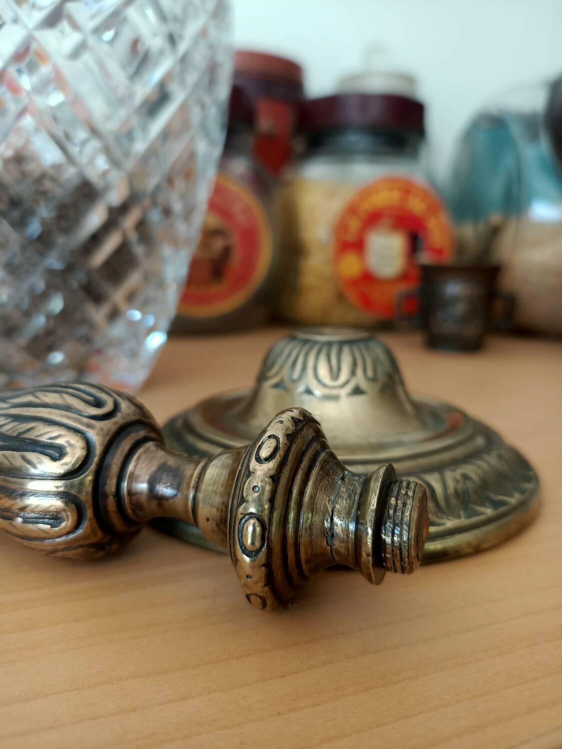 Antique bronze candlestick