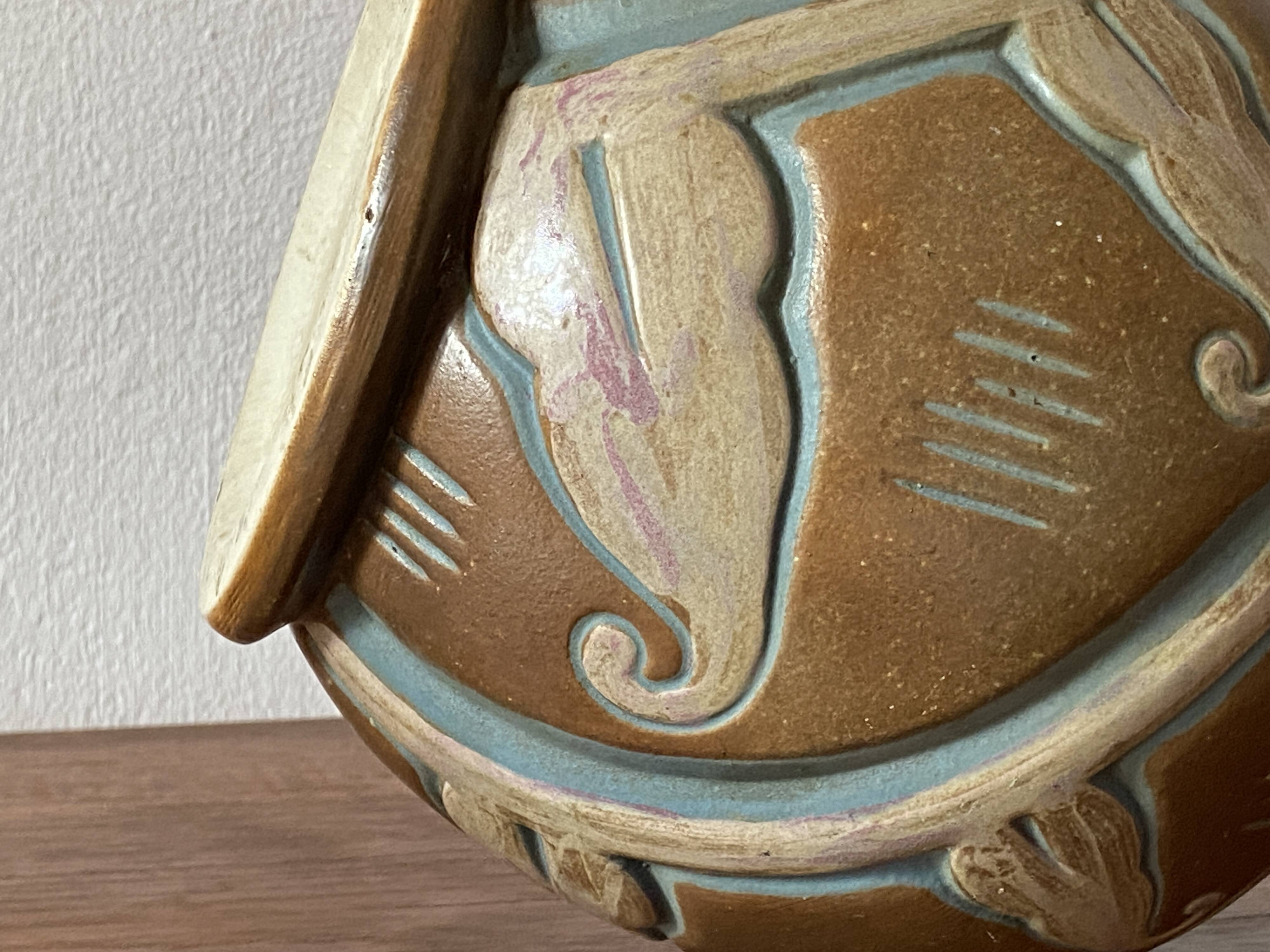 Imposing enamelled stoneware vase Mougin Nancy by Legrand - Art Deco