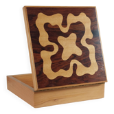 Vintage handmade wooden box with inlays