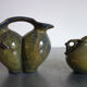 2 vintage glazed ceramic vases, Greece