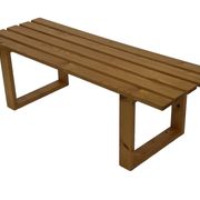 Vintage Scandinavian modern pinewood slatted bench from the 1960's
