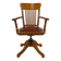 American swivel office armchair in oak, with leather seat, USA, Circa 1900