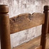 4 chaises Art Populaire en bois et paille