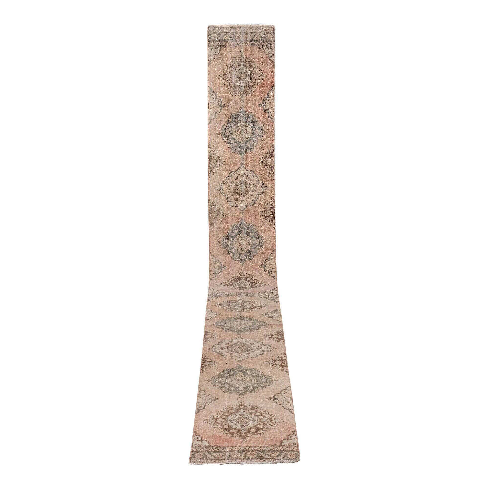 Vintage Turkish hallway rug 79x760 cm