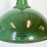 Industrial British Green Enamel Factory Pendant Lamp from Maxlume, 1960s