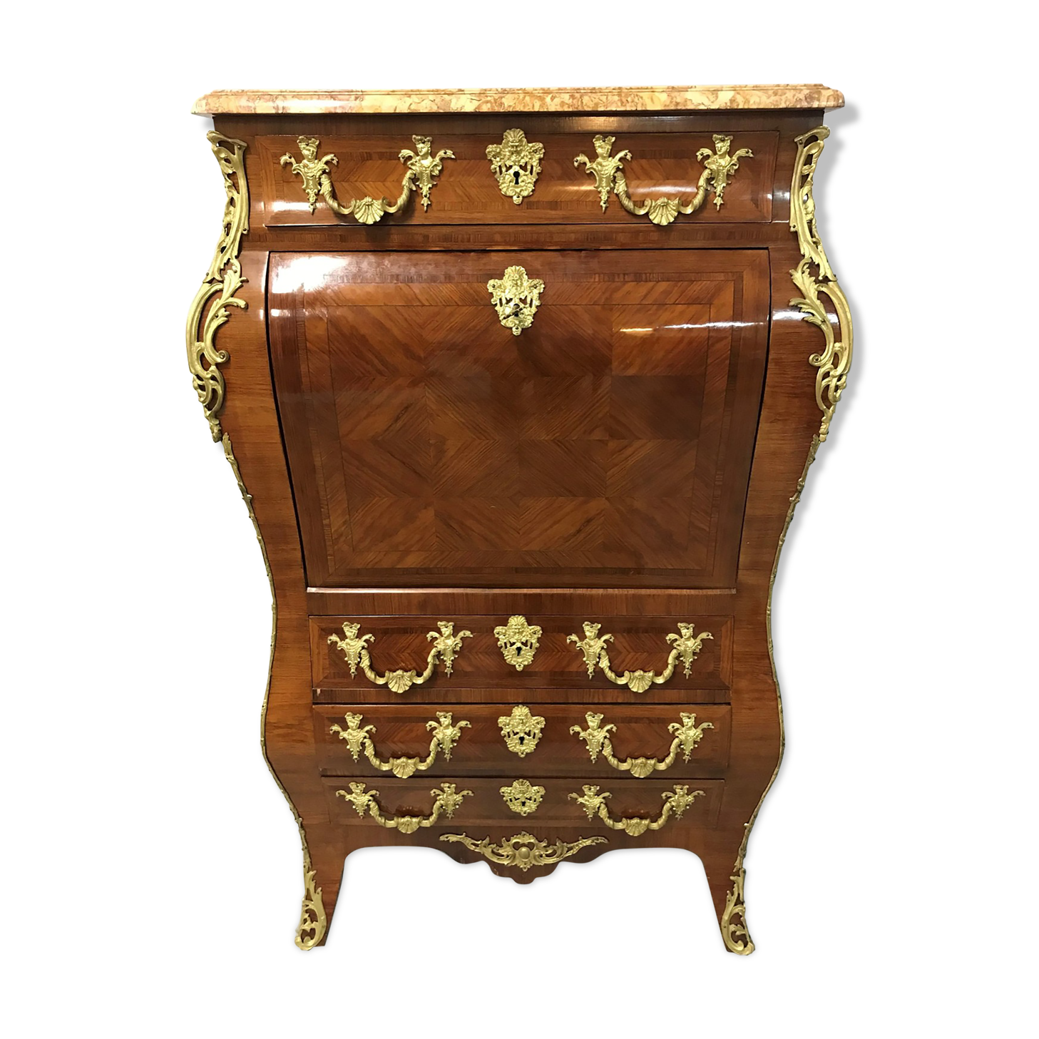 Curved secretary in Louis XV style