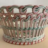 Fruit basket in fine polychrome earthenware KG Lunéville, 1900