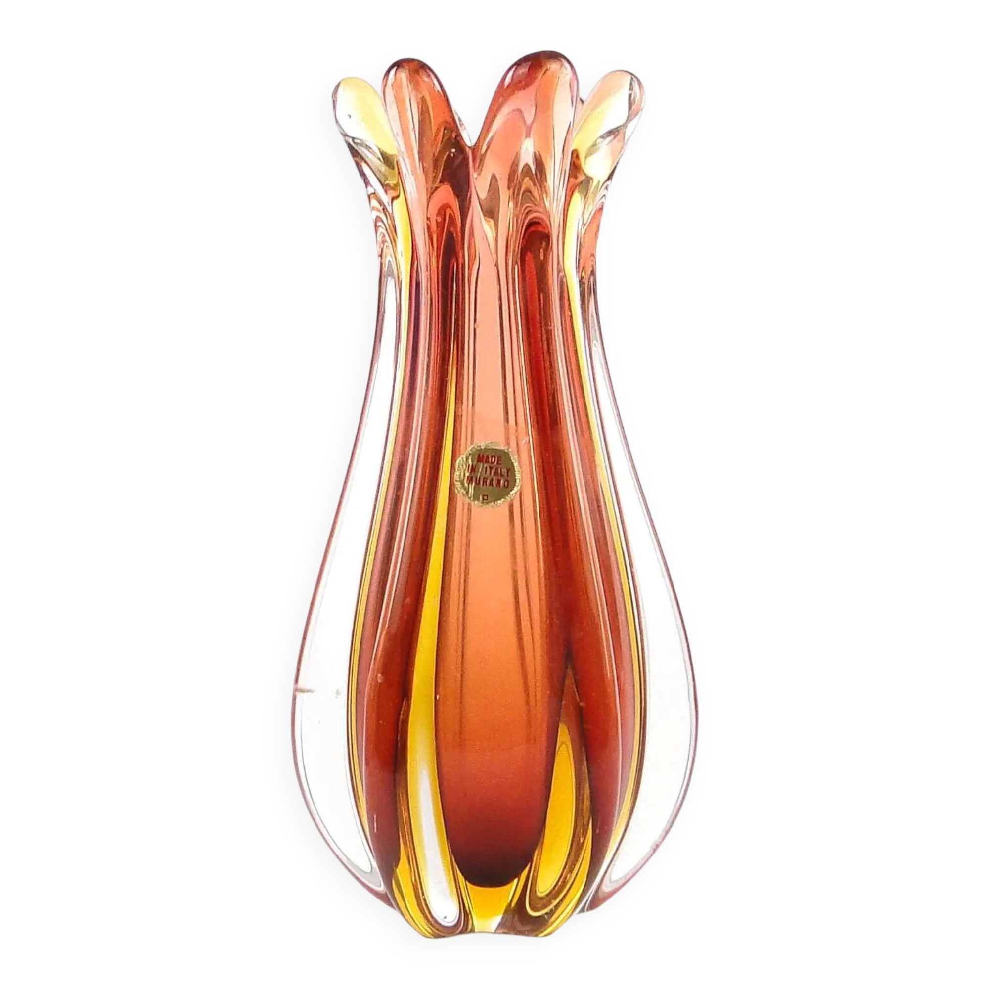 Murano vase, mid-century modern, glass, Italy, 1950s