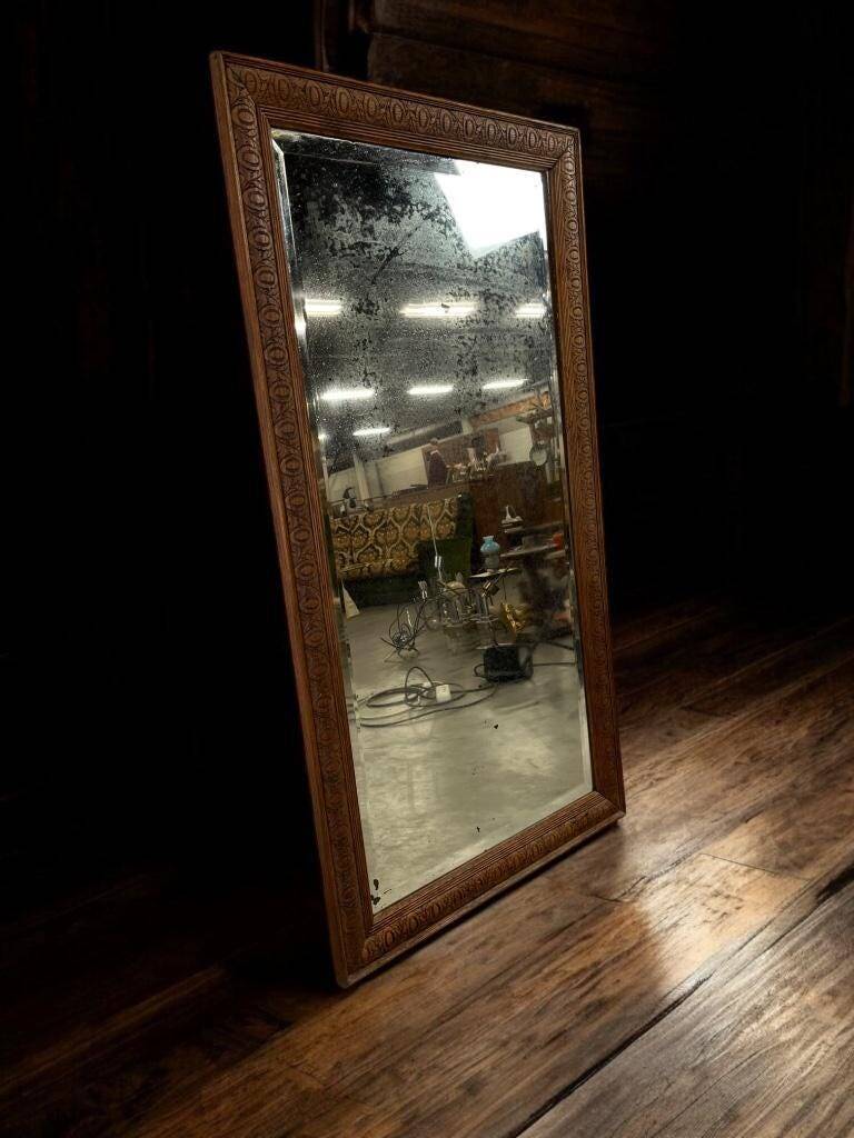 Vintage wooden wall mirror