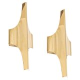 Brass and glass wall sconces by Doria, Germany, 1970s