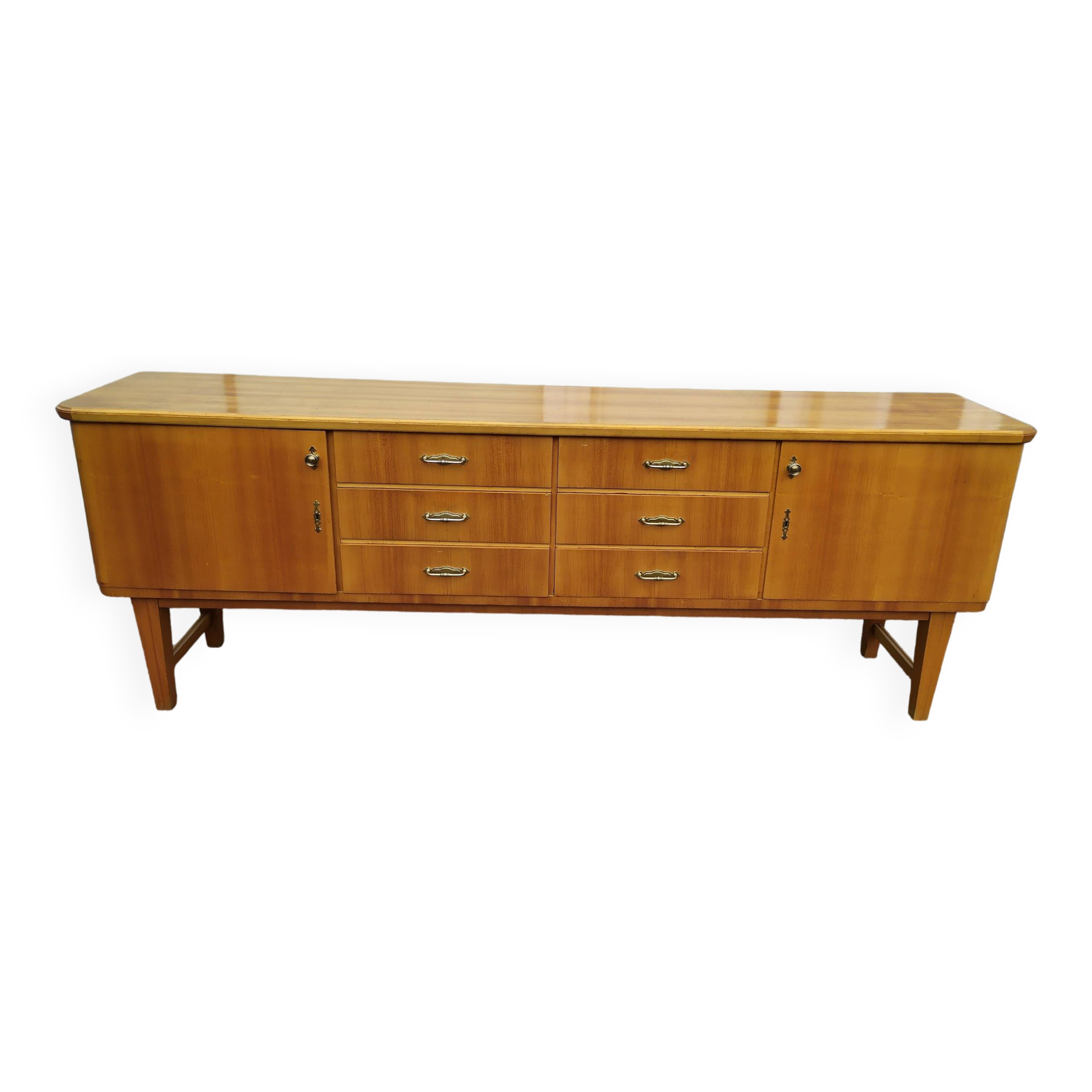Vintage sideboard from the 50s and 60s in wood 245cm