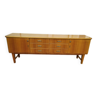 Enfilade vintage des années 50 60 en bois 245cm