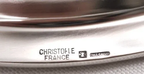 Christofle Perles round hollow plate, bowl, silver-plated salad bowl, excellent condition.