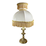 Antique brass lamp – Fringed lampshade