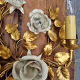 Floral golden wall lamp