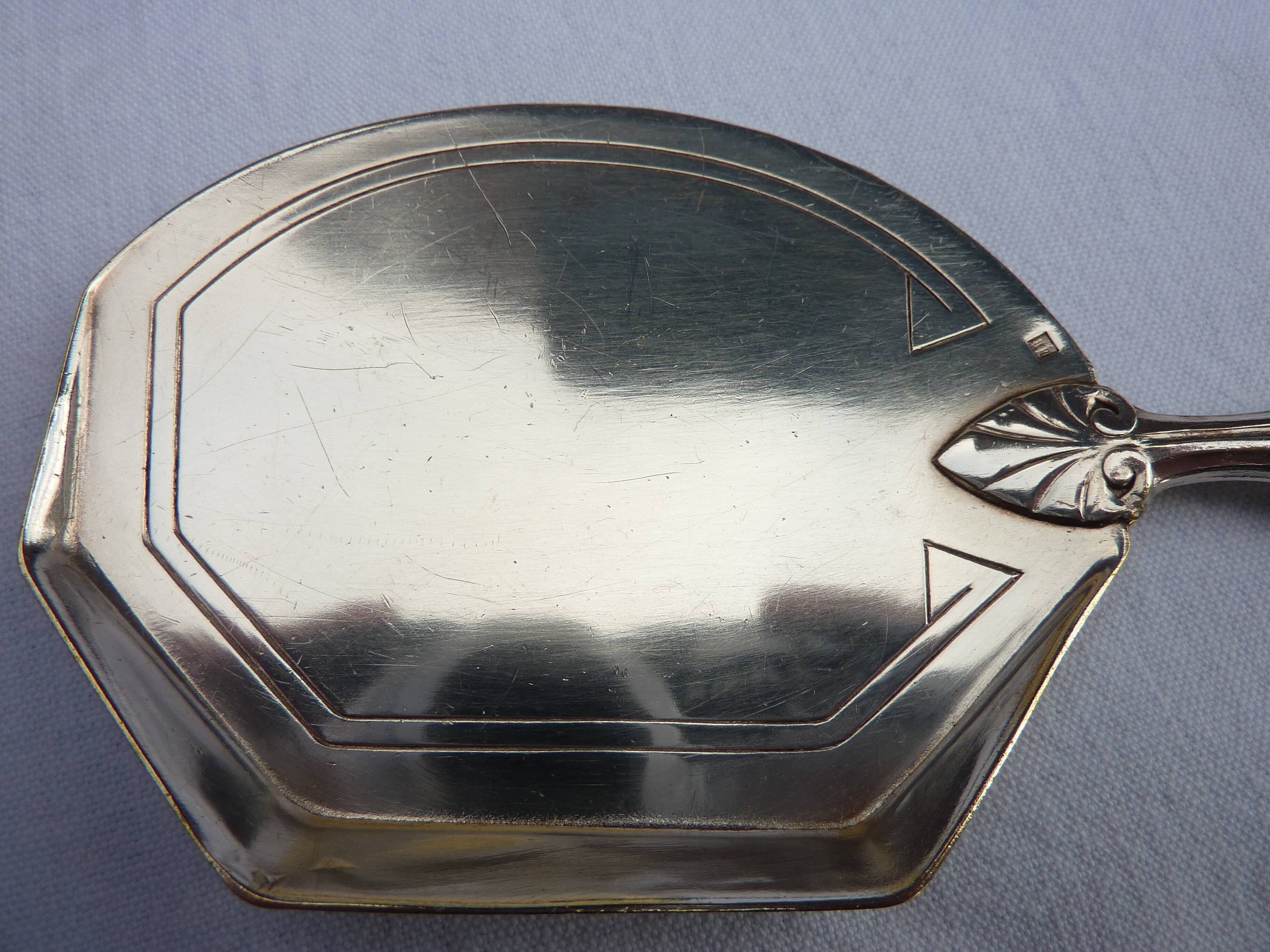 2 dessert serving cutlery art deco silver filled and silver metal