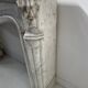 Louis XV style fireplace in veined white Carrara marble, 19th century.