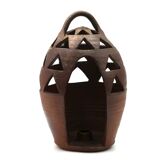 Impressive ceramic candlestick lantern, 1970s stoneware.