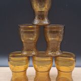 Set of 6 Italian amber glasses