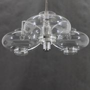 Lustre italien en verre et chrome des années 1970
