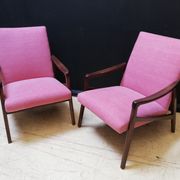 Pair of armchairs pink, czech