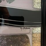 Silkscreen on mirror by Yvon Adam