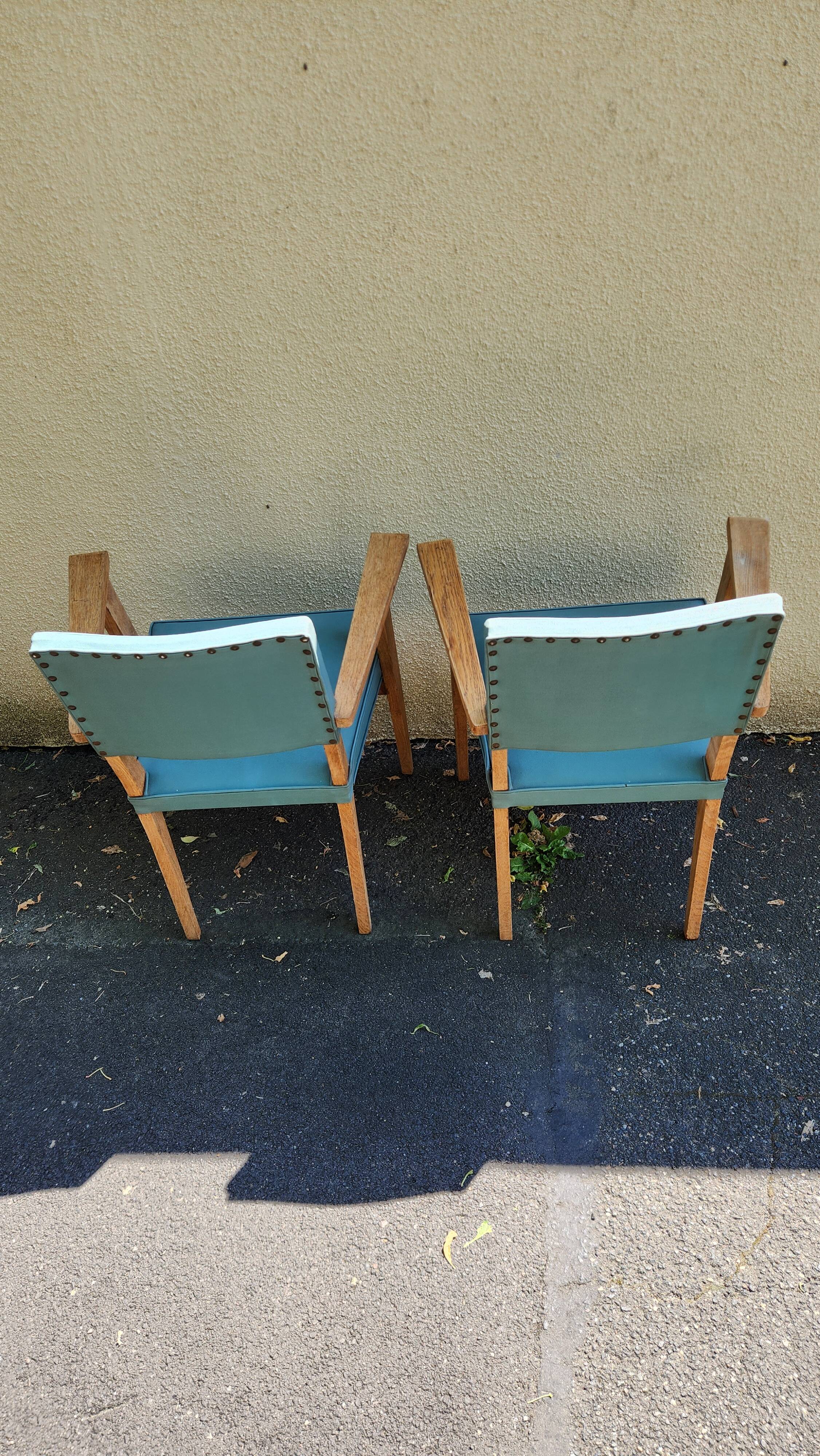Pair of Vintage Bridge Armchairs 1950s Green