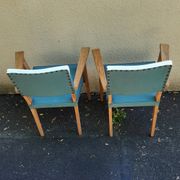 Paire de Fauteuils Bridge Vintage design Années 50  Vert