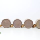Set of 4 stoneware mugs, artisanal pottery, 1980