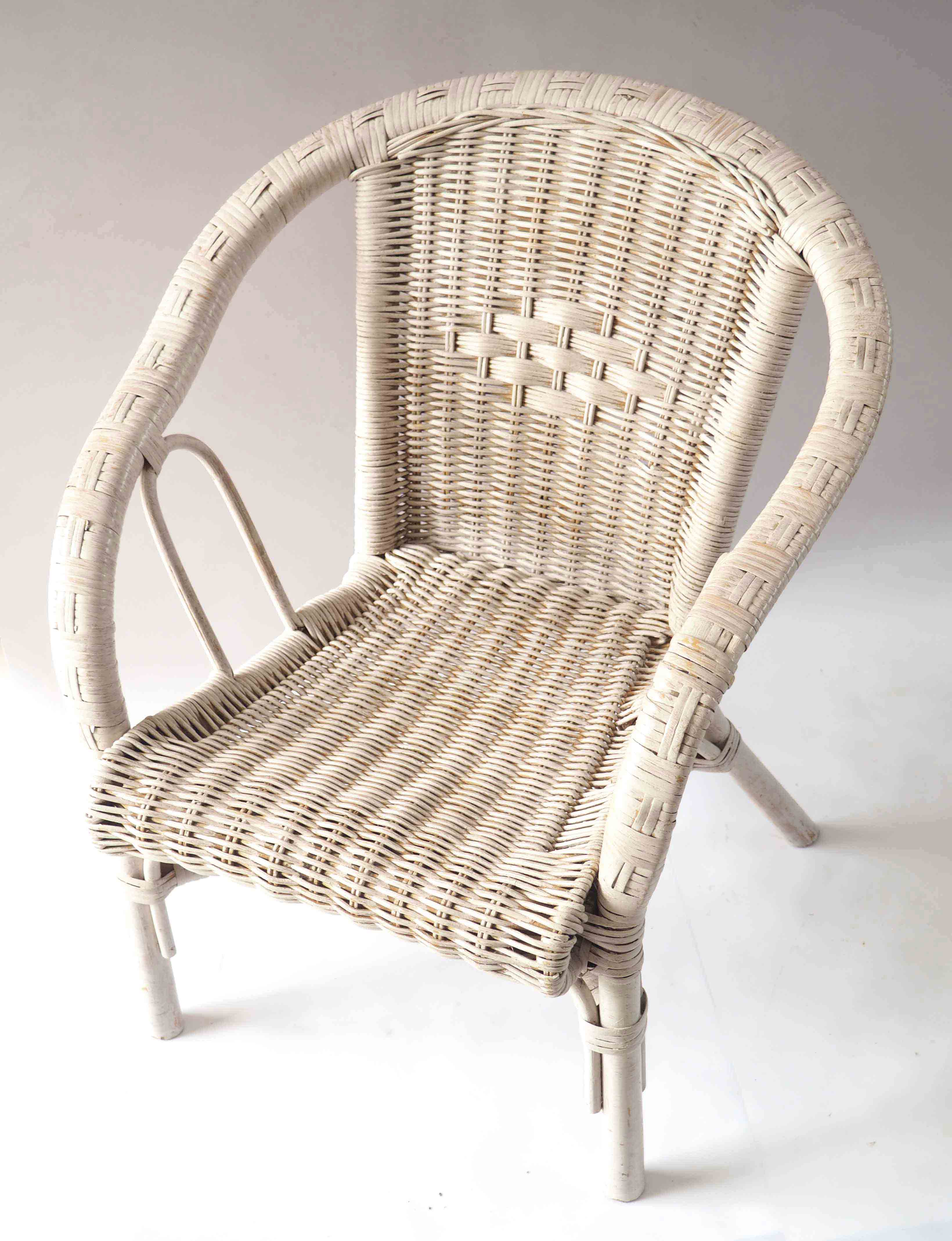 Fauteuil rotin enfant blanc