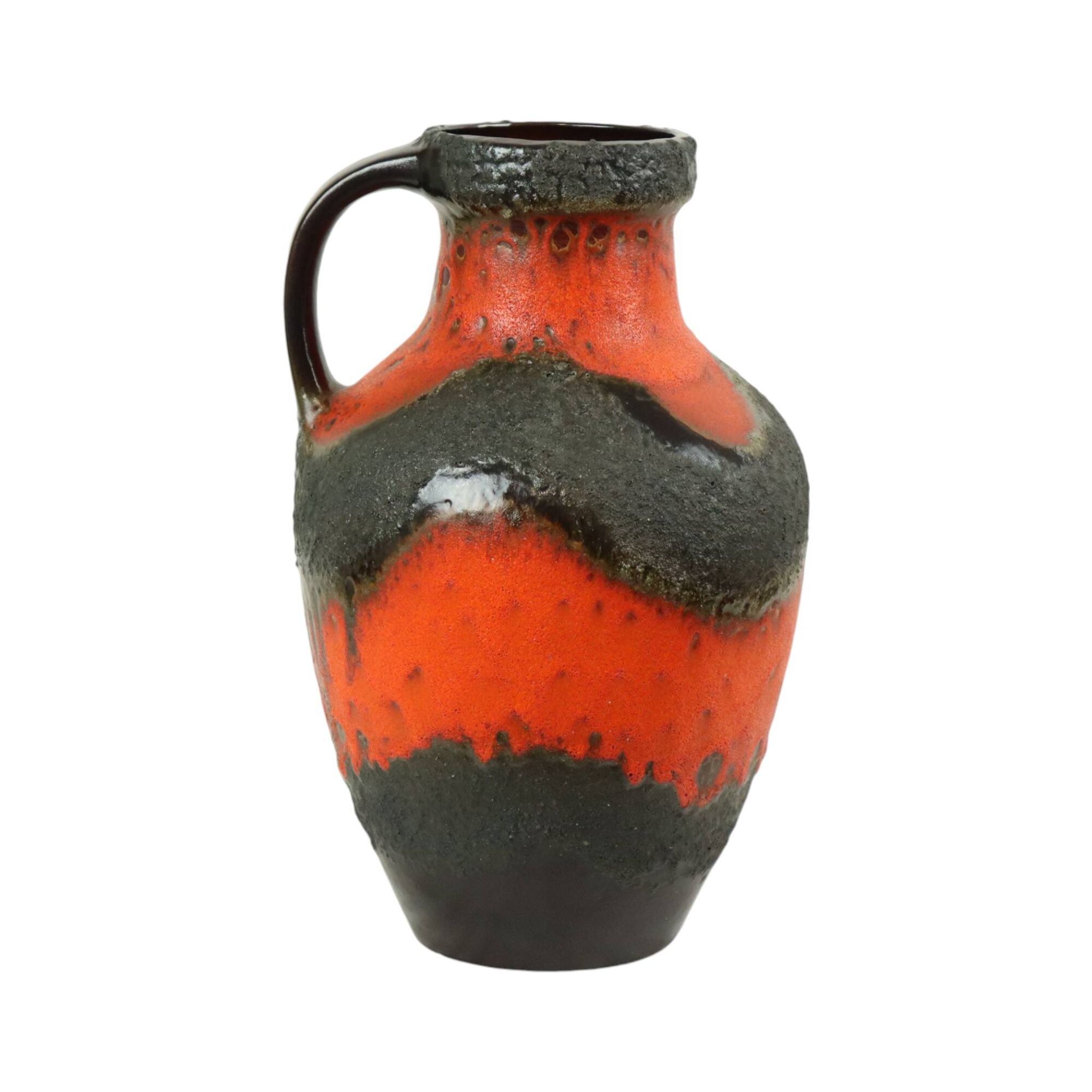 Large Orange Fat Lava Vase West Germany Carstens 7315-45