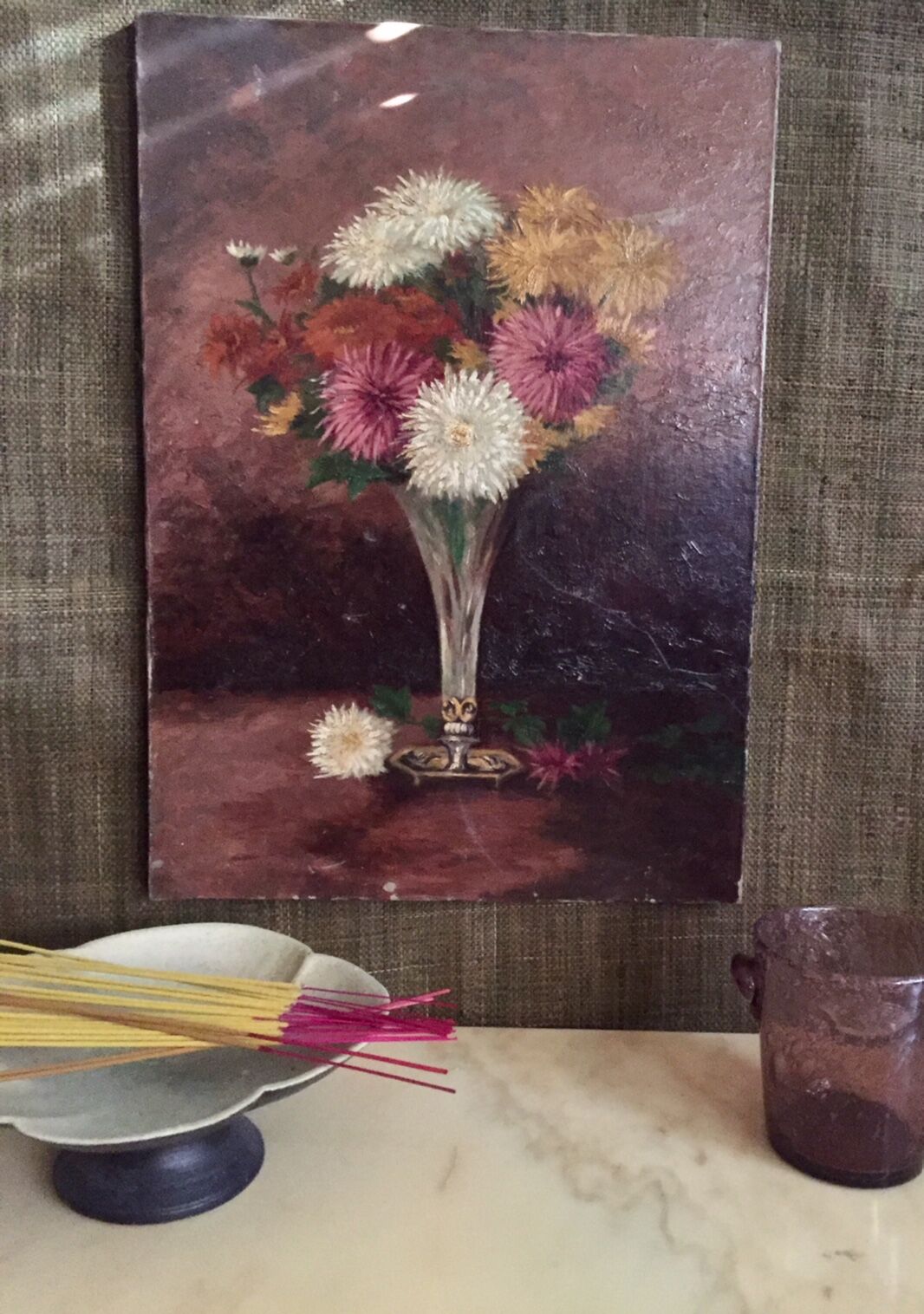 Table oil on canvas flowers