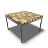 Table basse carrée vintage en onyx
