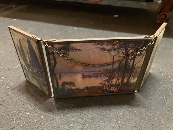 Miroir barbier triptyque