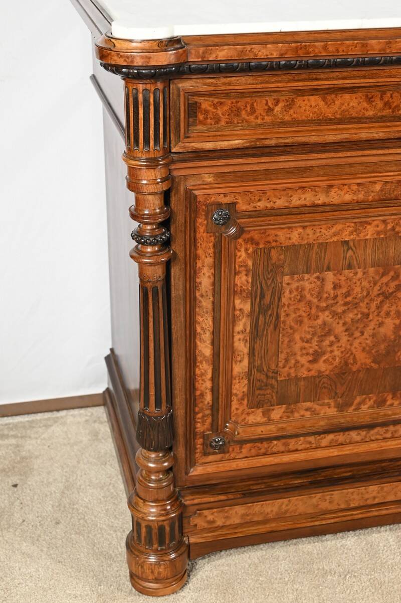Commode Buffet in Amboyna Burl and Rosewood, Louis XVI style – 2nd Part 19th