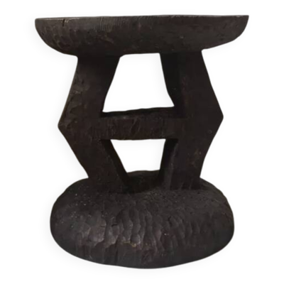 Tabouret / table d'appoint / chevet africain artisanal en bois brut