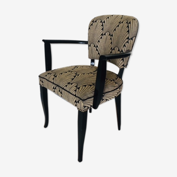 Fauteuil bridge années 50 tissu art déco