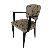 Fauteuil bridge années 50 tissu art déco