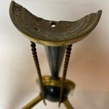 Wall wall light in gilded brass and white opalines