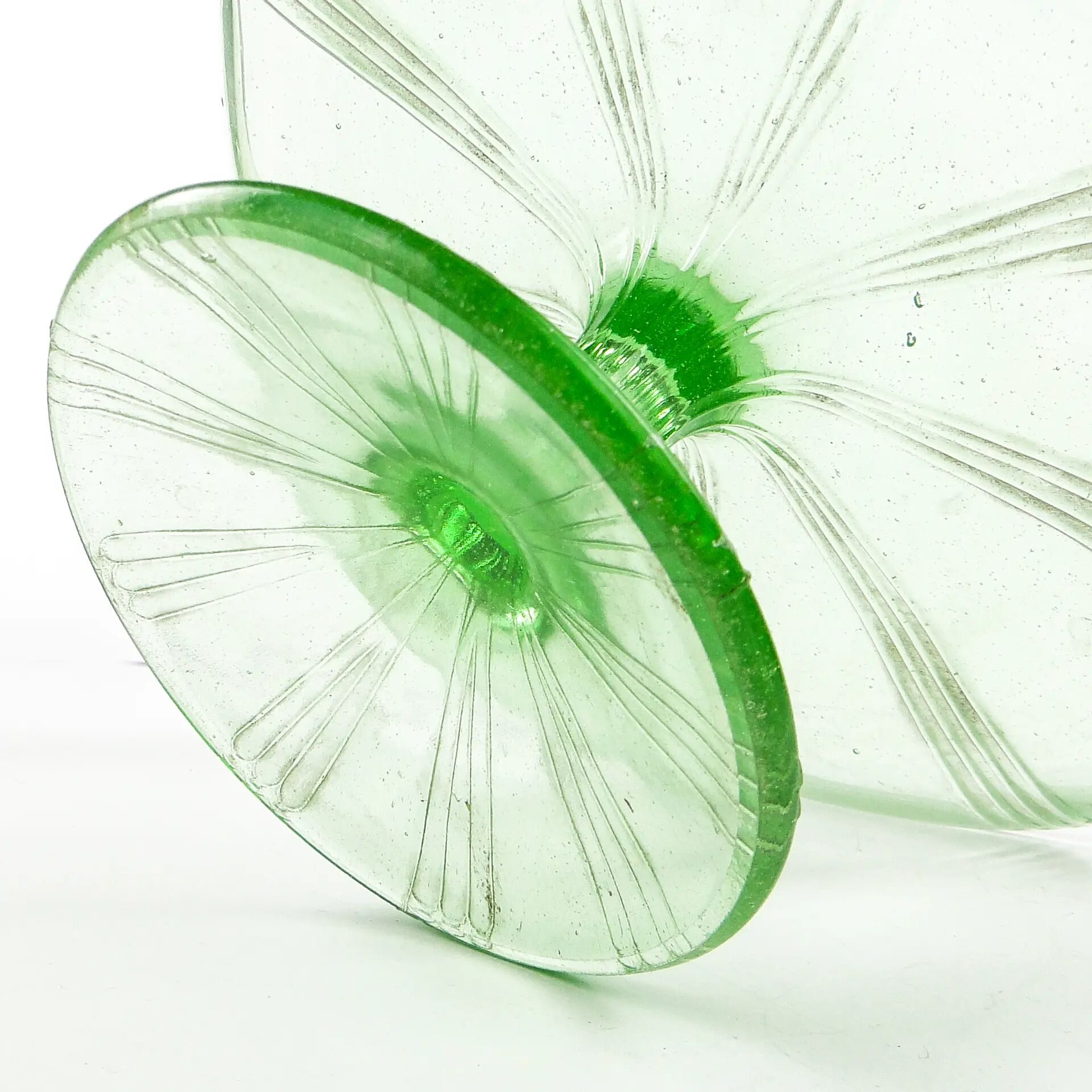 Art Deco cake stand, glass, Ząbkowice, Poland, 1970s